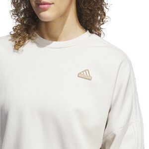 Adidas Beige 3-Stripes Crewneck Sweatshirt • Women’s XL • Neutral Chic